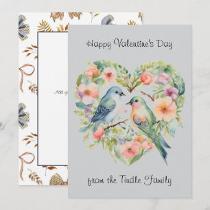 De Correspondance Heureuse Sainte-Valentin Carte photo d'oiseaux aqu