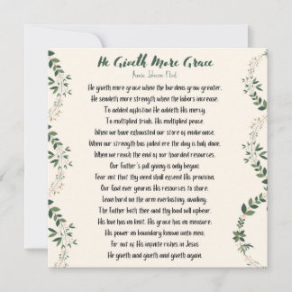 De Correspondance Il Donne Plus Grace Carte Plat Carré - Grande