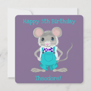 De Correspondance Joli et élégant petit souris carte d'anniversaire