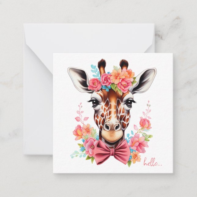 De Correspondance Jolie aquarelle Giraffe Carte pour notes (Devant)