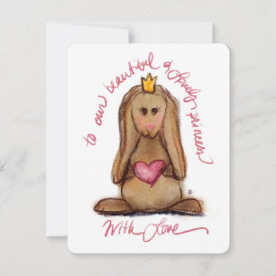 De Correspondance Jolie carte plate princesse lapin mignon