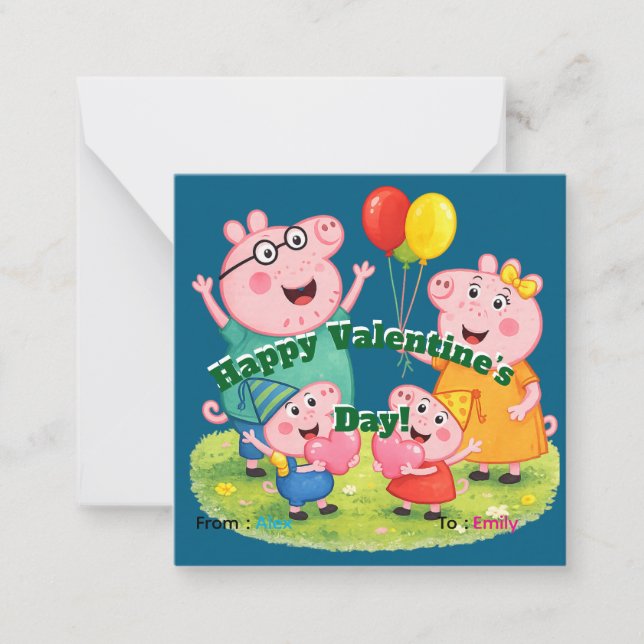 De Correspondance Jolie Saint-Valentin en famille, carte adorable pe (Devant)