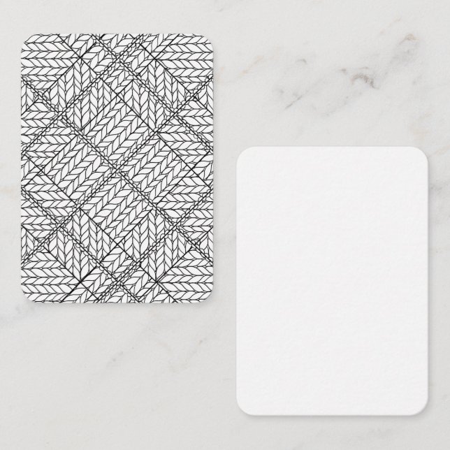 De Correspondance KNIT JACQUARD BLANC 3,5x2,5 Carte plate / Vertical (Devant / Derrière)