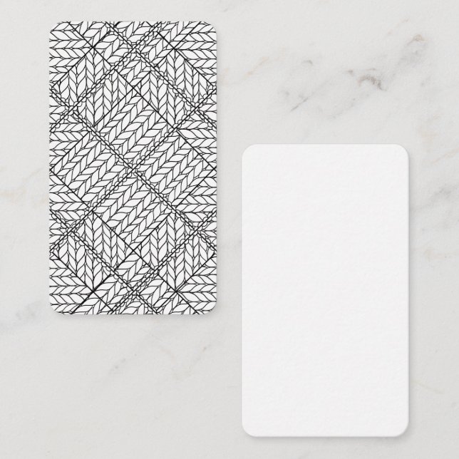De Correspondance KNIT JACQUARD BLANC 3.5x2 Carte plate / Verticale (Devant / Derrière)