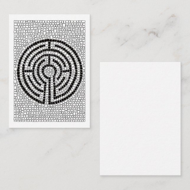 De Correspondance LABYRINTHE VII 3,5x2,5 Carte Plate Blanche - Blanc (Devant / Derrière)