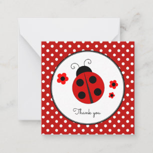 De Correspondance Ladybug Polka Dot Merci Carte Note