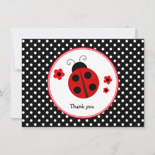 De Correspondance Ladybug Polka Dot Merci Carte Note