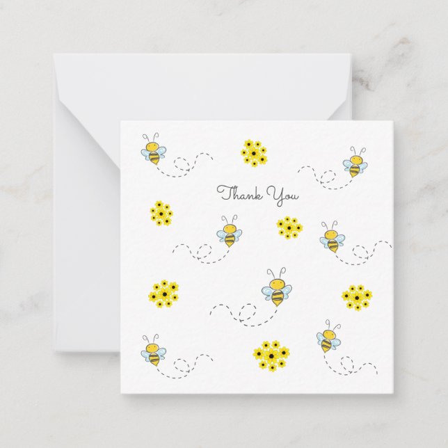 De Correspondance Little Bumble Bee Mini Merci Carte Note (Devant)