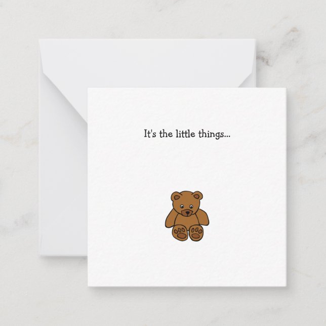 De Correspondance Little Teddy Bear Mini Remerciements Carte Note (Devant)