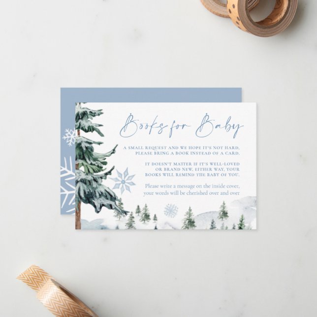 De Correspondance Livres d'hiver pour carte bébé (Devant/Arrière en situation)