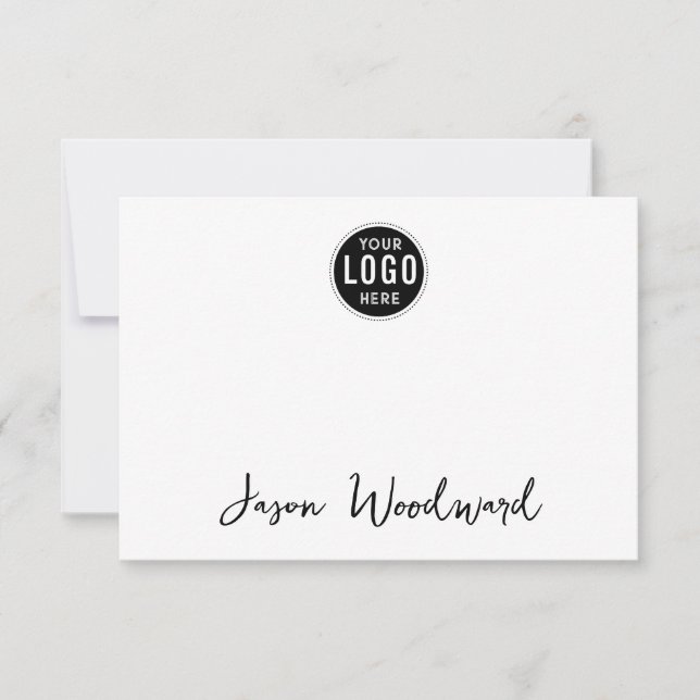 De Correspondance Logo Personnalisé Et Nom Carte Note Plat (Devant)