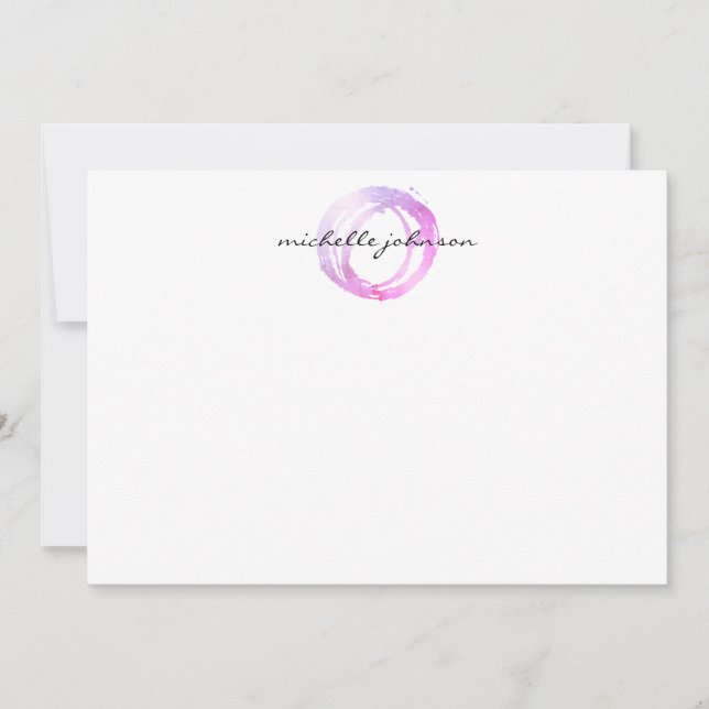 De Correspondance Luxe Carte pour notes plat Cercle rose (Devant)