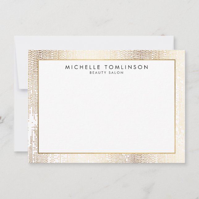 De Correspondance Luxe Faux Gold Confetti Motif plat Carte pour note (Devant)