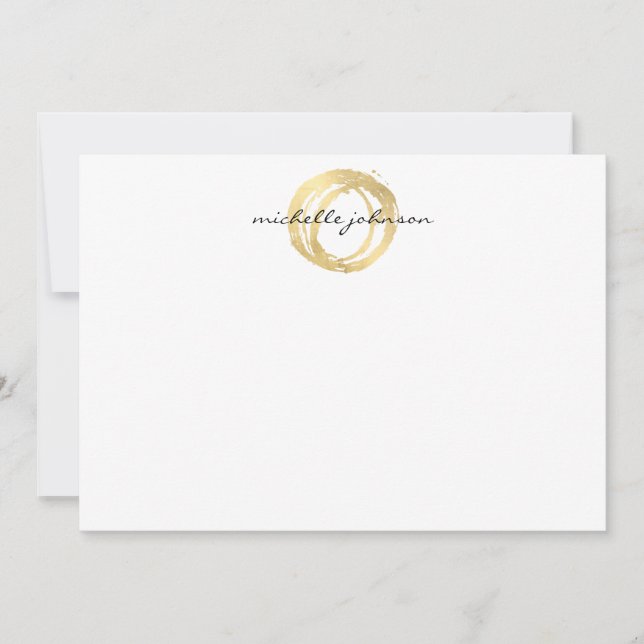 De Correspondance Luxe Faux Gold Peint Cercle Carte pour notes plat (Devant)