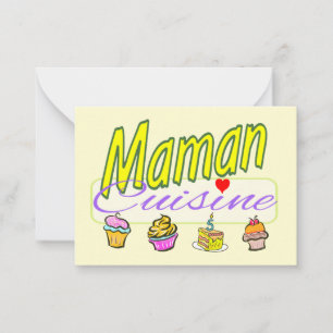 De Correspondance Mamam cuisine des gâteaux sur carte à écrire.