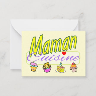 De Correspondance Mamam cuisine des gâteaux sur carte à écrire.