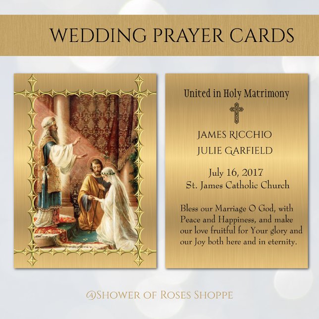 De Correspondance Mariage catholique Favoriser la mariée Carte Saint (Catholic Wedding Favor Holy Card Bride Groom - Easy to personalize! 
)