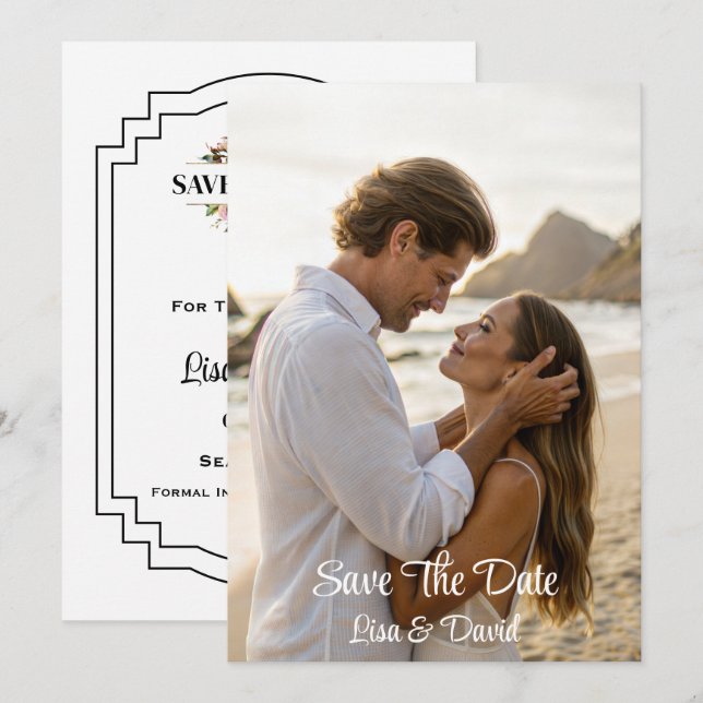 De Correspondance Mariage Enregistrer La Carte Date (Devant / Derrière)