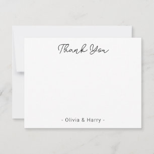 De Correspondance Mariage Merci Chic moderne blanc plat carte à note