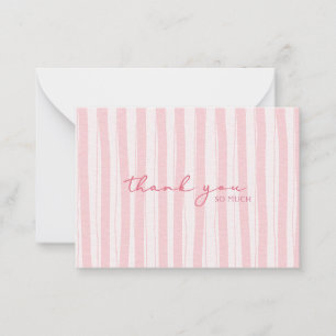 De Correspondance Merci Note Carte rose rayé