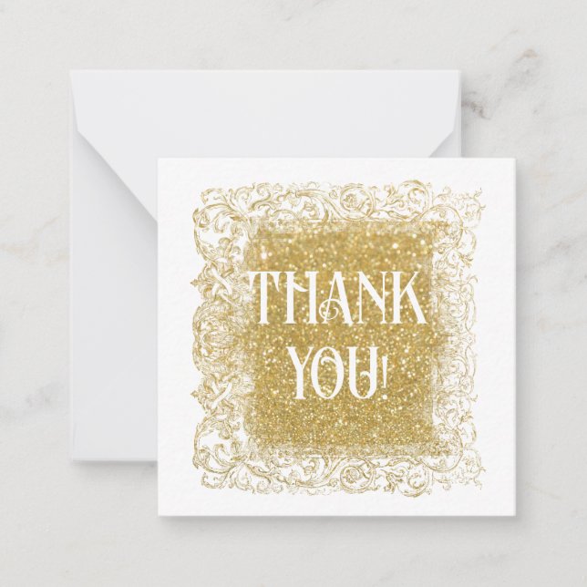 De Correspondance *~* MERCI Parties scintillant Gold AP62 Carte à no (Devant)