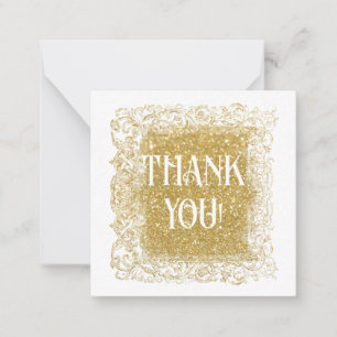 De Correspondance *~* MERCI Parties scintillant Gold AP62 Carte à no