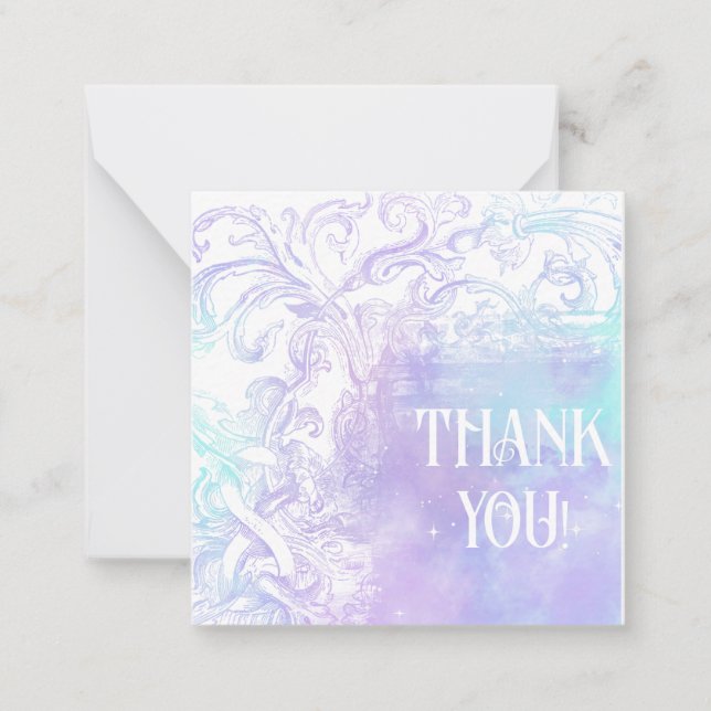 De Correspondance *~* MERCI Pastel en dentelle AP62 Carte à Note Pla (Devant)
