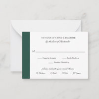 Mini carte RSVP mini Mariage vert émeraude