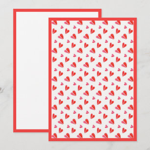 De Correspondance MINI COEURS Carte plate vierge 5x7 / Rouge