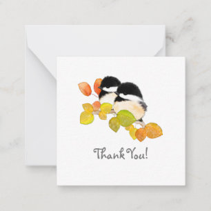 De Correspondance Minimaliste Chickadee Remercier Carte Note