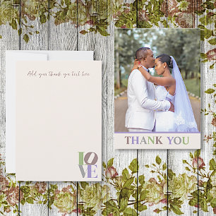 De Correspondance Modern Love Custom Wedding Merci Carte Note
