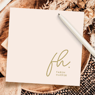De Correspondance Monogramme Simple Script Chic Blush Social Carte p