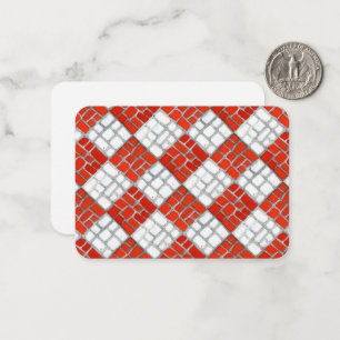 De Correspondance MOSAÏQUE À COCHE ROUGE 3,5x2,5 Carte plate / Horiz