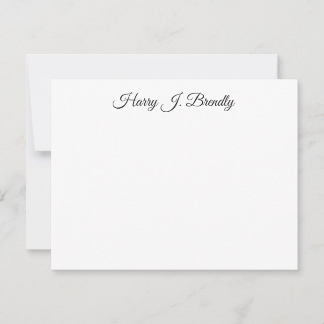 De Correspondance Nom du monogramme Élégante carte minimale à note p (Devant)