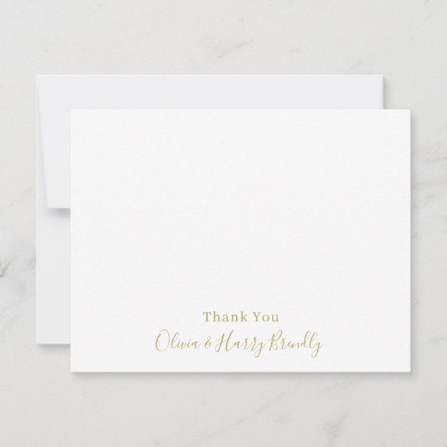 De Correspondance Nom du monogramme Merci Carte à note plate blanche (Devant)