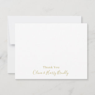 De Correspondance Nom du monogramme Merci Carte à note plate blanche