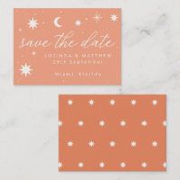 Orange Boho Starry Wedding Enregistrer La Carte Da