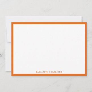 De Correspondance Papaya Orange Simple Minimaliste Carte Bordure