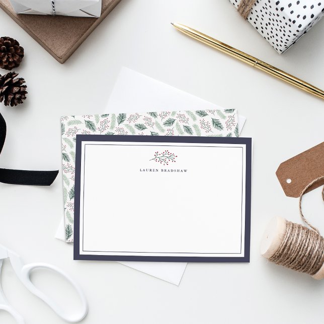 De Correspondance Papier à Lettre Personnalisé Holly et Pin | Carte (Créateur téléchargé)