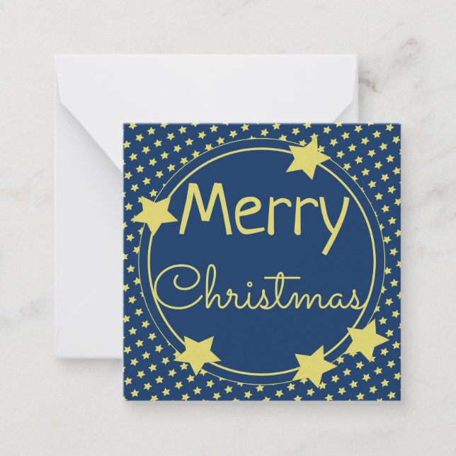 De Correspondance Papier Bleu Noël Carte Plat Avec Étoiles (Devant)