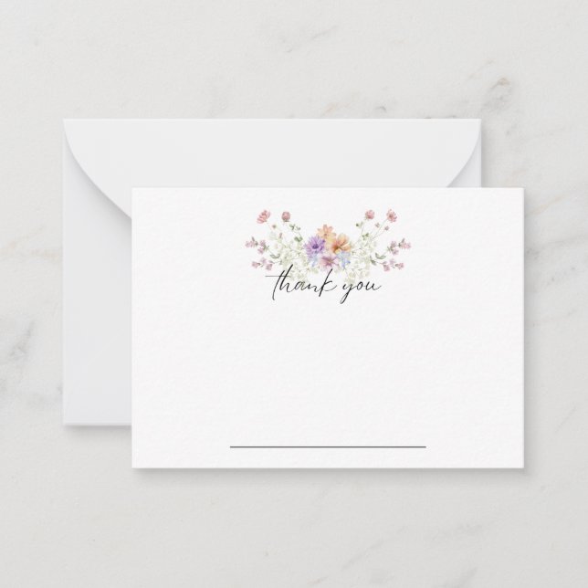 De Correspondance Pastel Floral Carte pour notes Merci (Devant)