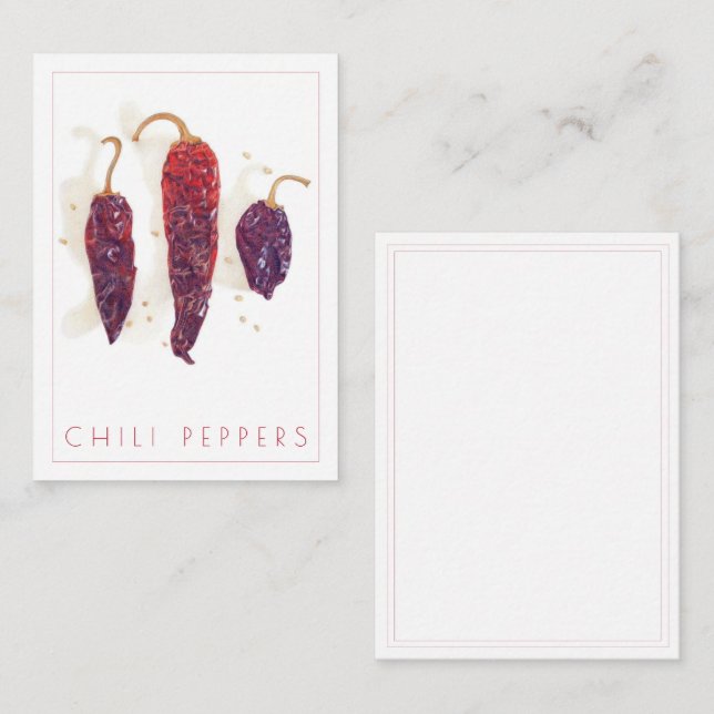 De Correspondance PEPPERS CHILI 2.5x3.5 Carte plate + texte (Devant / Derrière)