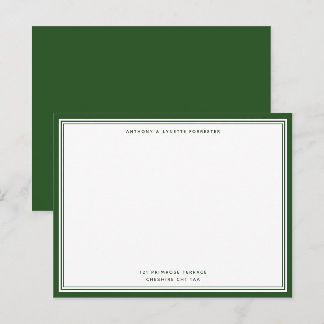 De Correspondance Pine moderne Vert Nom et carte d'adresse (Devant / Derrière)