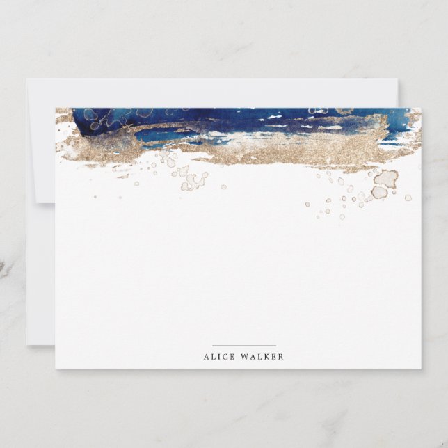 De Correspondance plage côtière sable doré Stationnote Carte (Devant)