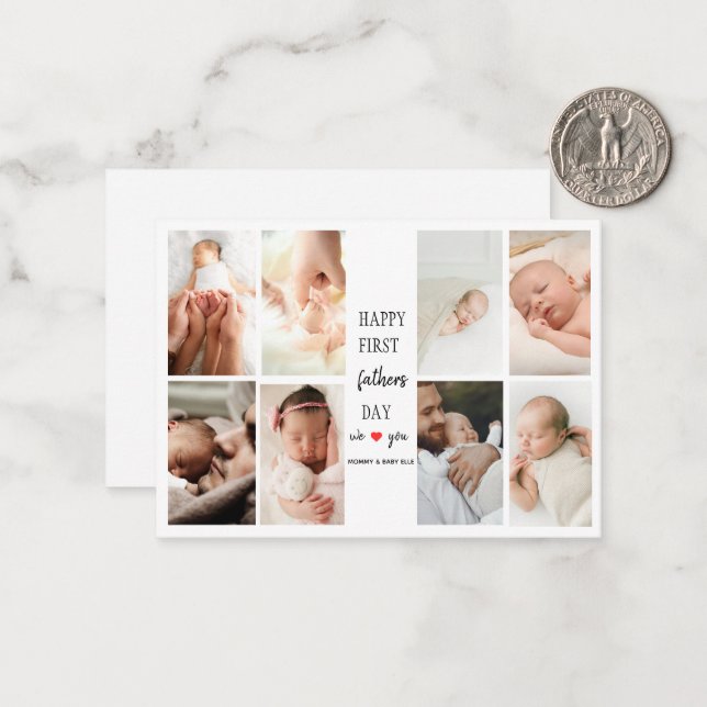 De Correspondance Première fête des pères - Collage photo | Carte po (Devant/Arrière en situation)
