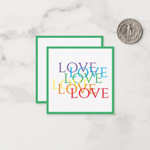 De Correspondance RAINBOUR LOVE 2.5x2.5 Carte à plat / Vert