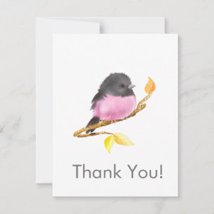 De Correspondance Robin rose Oiseau Toutes Occassion Merci Carte pou
