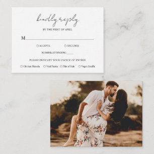 De Correspondance Script rustique Photo Mariage moderne Mini carte R