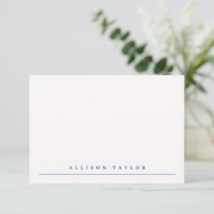 De Correspondance Simple Elegant Marine bleu personnalisé Nom carte 
