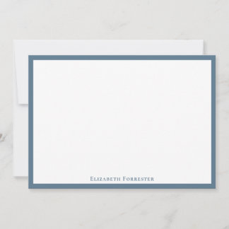 De Correspondance Stone Blue Elegant Moderne Carte Note Plat